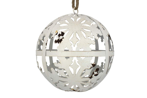 Boule en métal blanc rustique