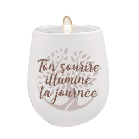 Bougie "Ton sourire illumine la journée"
