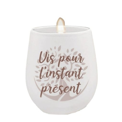 Bougie "Vis pour l’instant présent"