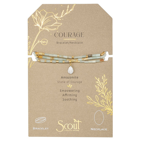 Bracelet ou collier en amazonite – Pierre du courage
