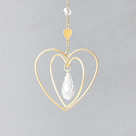 Capteur de soleil – Cœur doré et cristal
