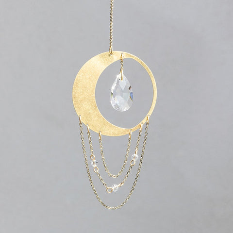 Capteur de soleil – Lune dorée et cristal