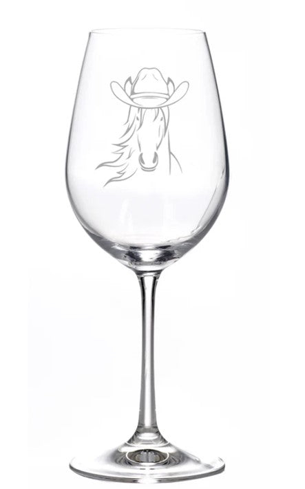 Coupe de vin "Cheval avec chapeau"
