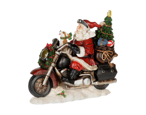 Décoration Père Noël en moto avec lumières