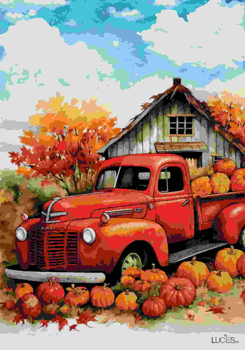 Drapeau décoratif "Le camion rouge"