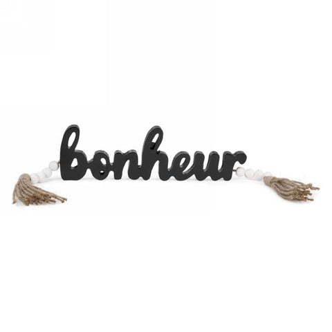 Décoration BONHEUR en noir