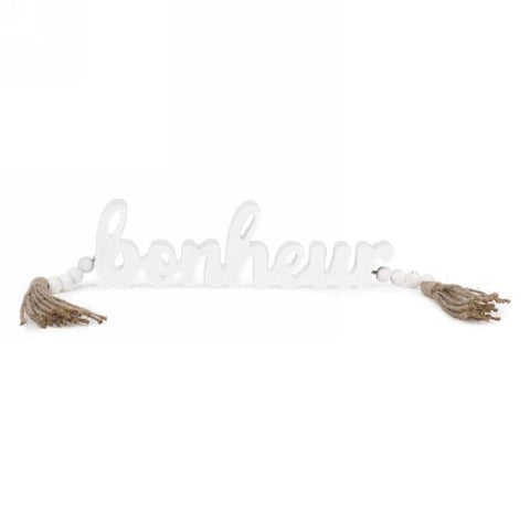 Décoration BONHEUR en blanc