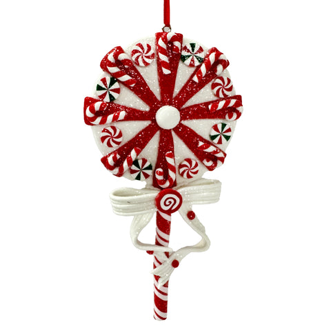 Ornement sucrerie rouge et blanche