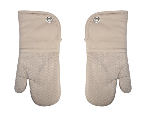 Ensemble de mitaine de four beige