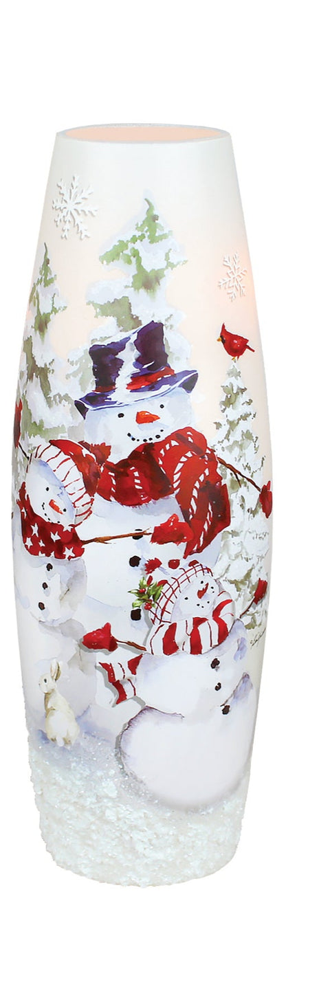 Vase lumineux bonhomme de neige