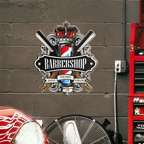 Affiche "Barbershop" en métal