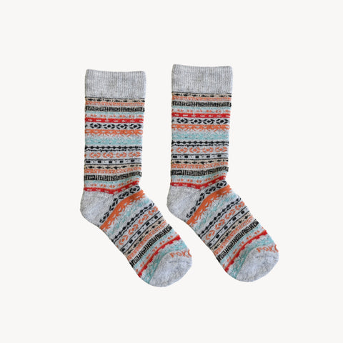 Chaussette en Alpaga gris multi