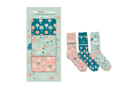 Ensemble de 3 paires de bas "Un pas à la fois" – Collection Chantal Lacroix