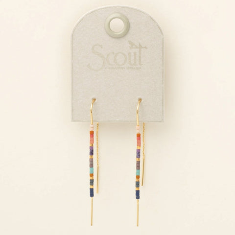 Boucles d’oreilles longues en perles Miyuki – Multicolore