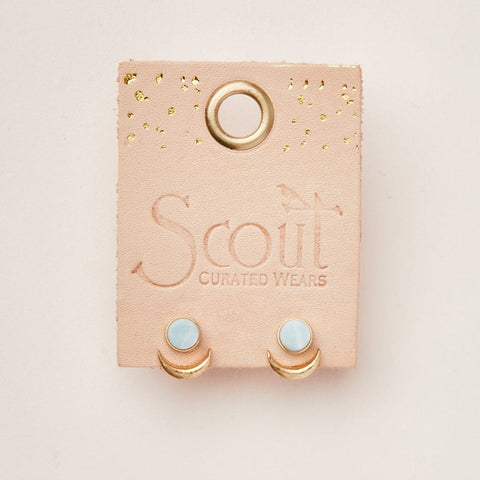 Boucles d’oreilles lune et amazonite – Pierre du courage