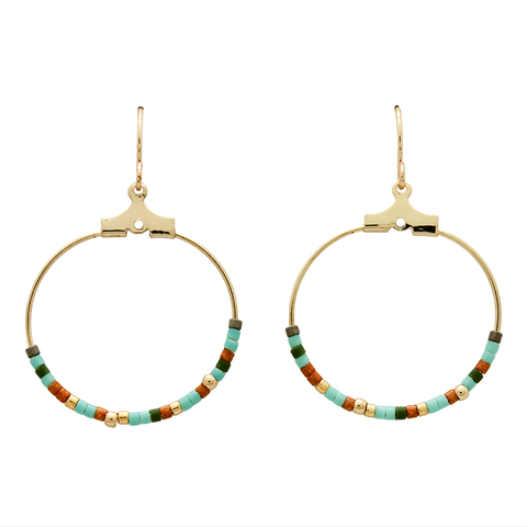 Boucles d'oreilles aux billes colorées