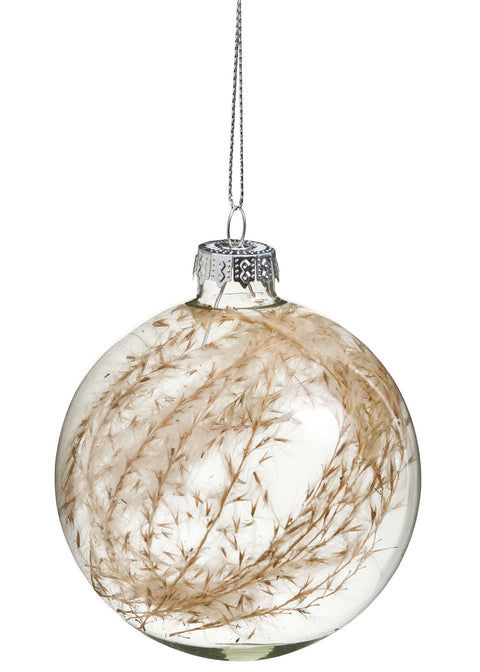 Boule de Noël en verre avec fleurs
