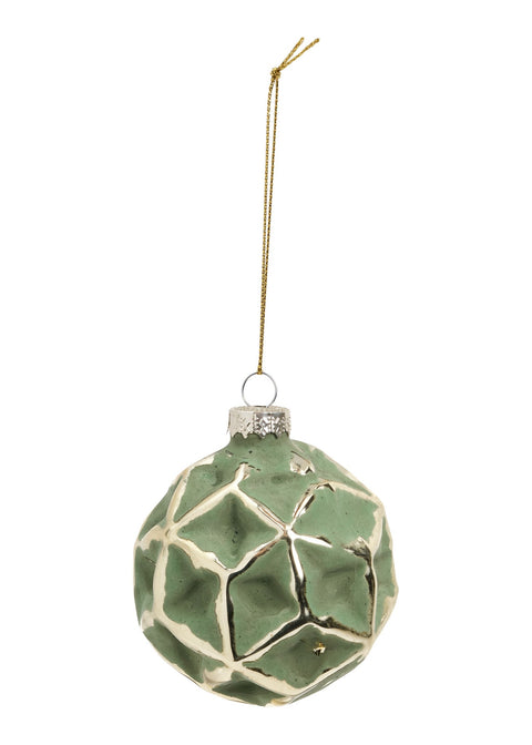 Boule de Noël verte et or