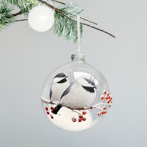 Boule de Noël avec oiseaux