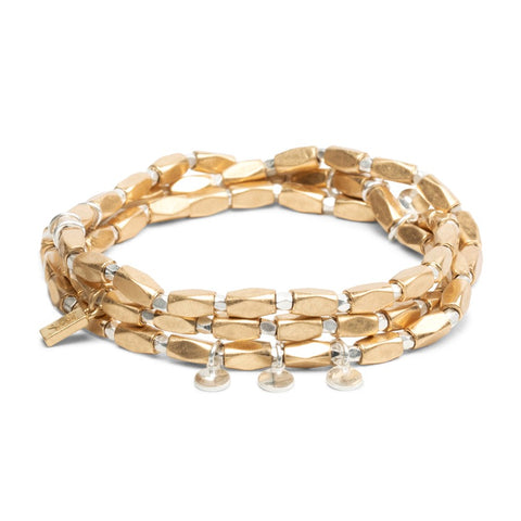Bracelet doré multi-rangs 3-en-1 – Style élégant et transformable