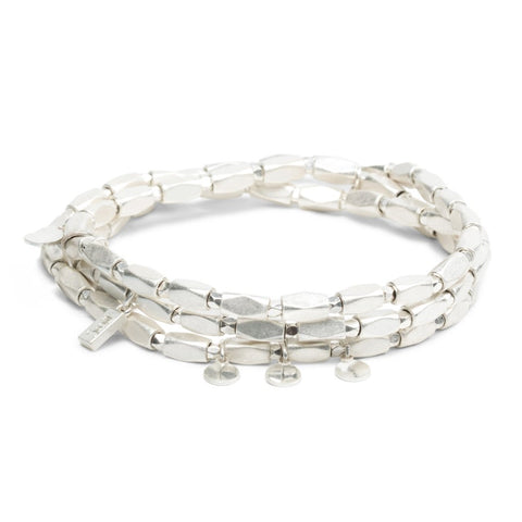 Bracelet argenté à breloques 3-en-1 – Collier, bracelet ou bracelet de cheville