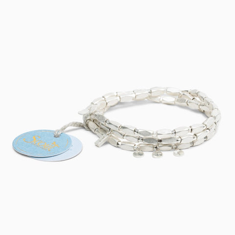 Bracelet argenté à breloques 3-en-1 – Collier, bracelet ou bracelet de cheville