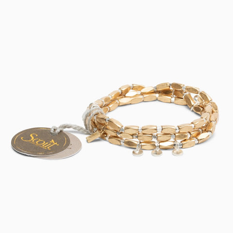 Bracelet doré multi-rangs 3-en-1 – Style élégant et transformable