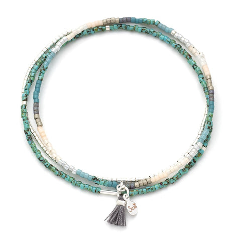 Ensemble de 3 bracelets empilables – Perles Miyuki Delica aux tons turquoise
