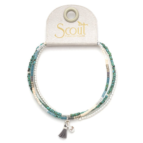 Ensemble de 3 bracelets empilables – Perles Miyuki Delica aux tons turquoise