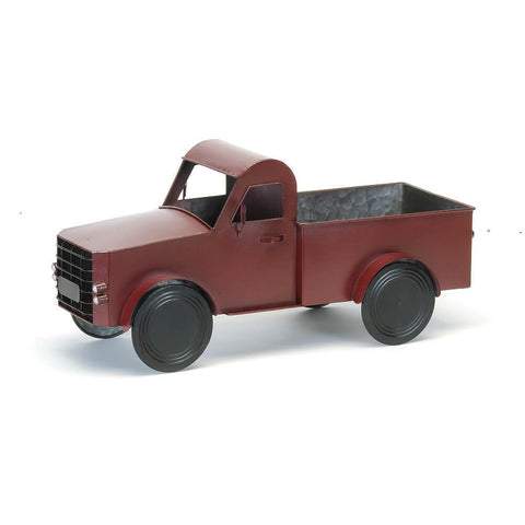 Camion décoratif en métal rouge