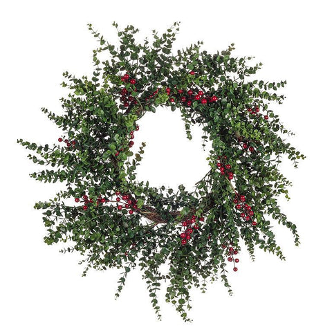 Grande couronne d’eucalyptus et baies