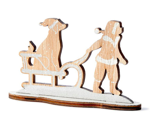 Décoration en bois "Traîneau pour enfants"