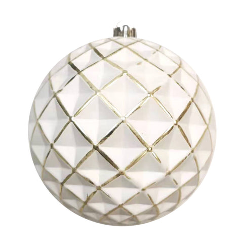 Boule de Noël blanche et or
