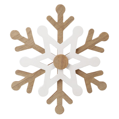 Ornement de flocon de neige en bois 3D