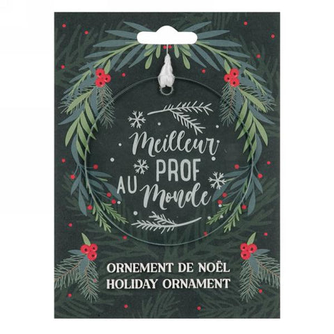 Ornement de Noël "Meilleur prof au monde"