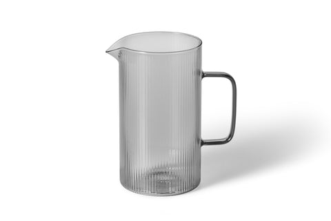 Pichet en verre nervuré teinté noir