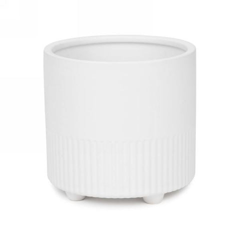 Vase blanc strié
