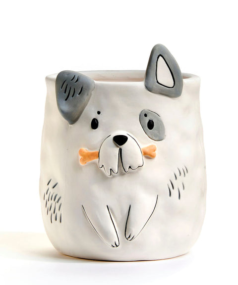 Pot décoratif à motif de chien