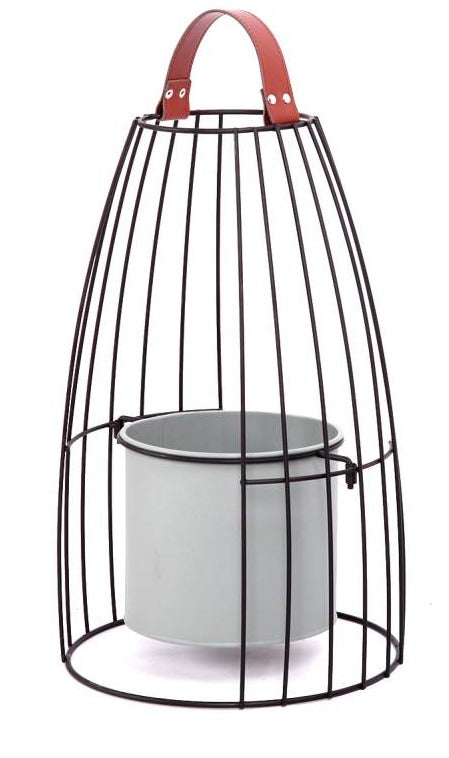 Pot avec support en métal