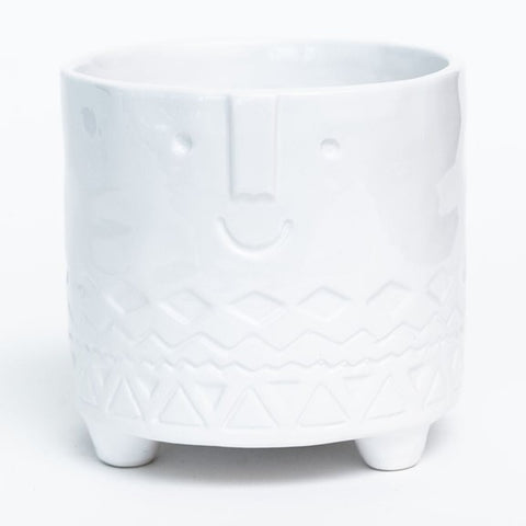 Vase décoratif blanc avec visage