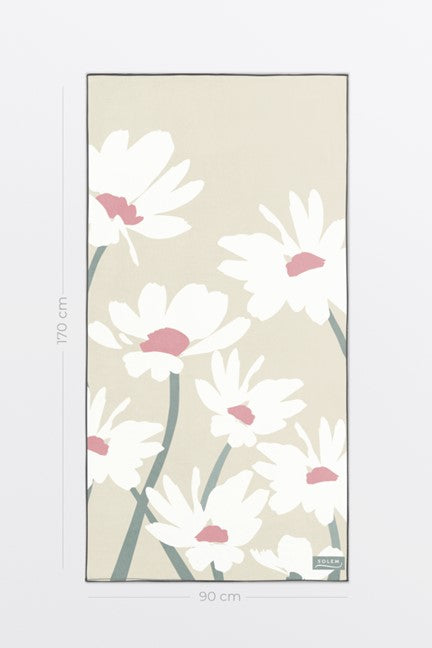 Serviette de bain "Collection Marguerite en brise" Beige - SOLEM