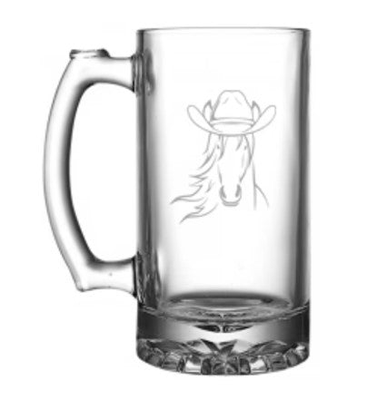 Chope de bière "Cheval avec chapeau"