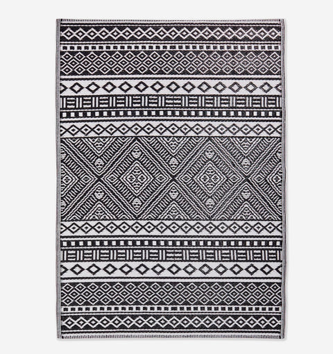Tapis d'extérieur noir et blanc