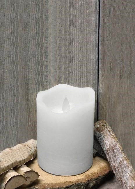 Chandelle pilier blanc rustique
