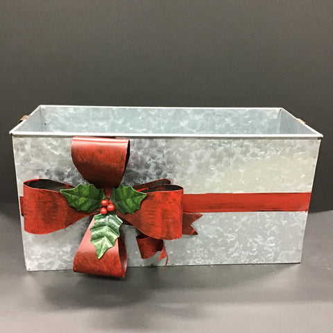 Jardinière en métal avec boucle de Noël