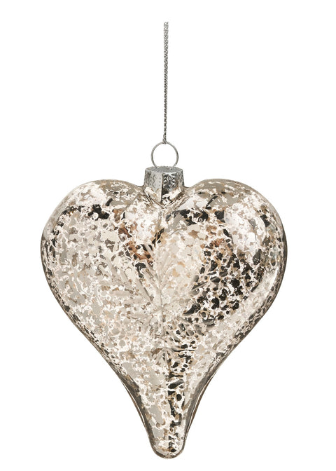 Ornement de coeur en verre