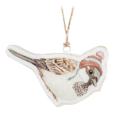 Ornement d'oiseau avec tuque