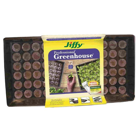 Serre avec Jiffy 72 pastilles