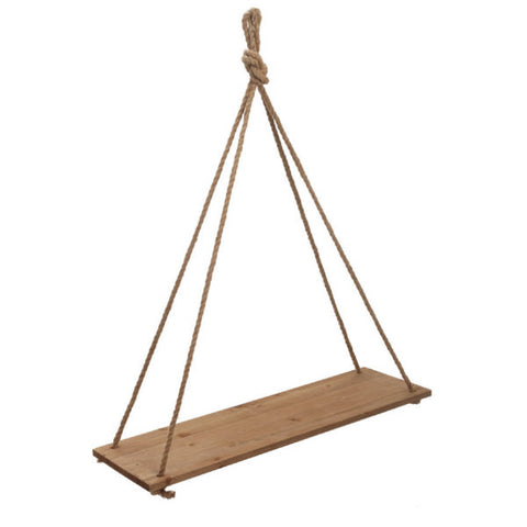 Tablette en bois avec corde