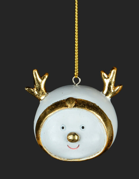Boule de Noël blanche et or